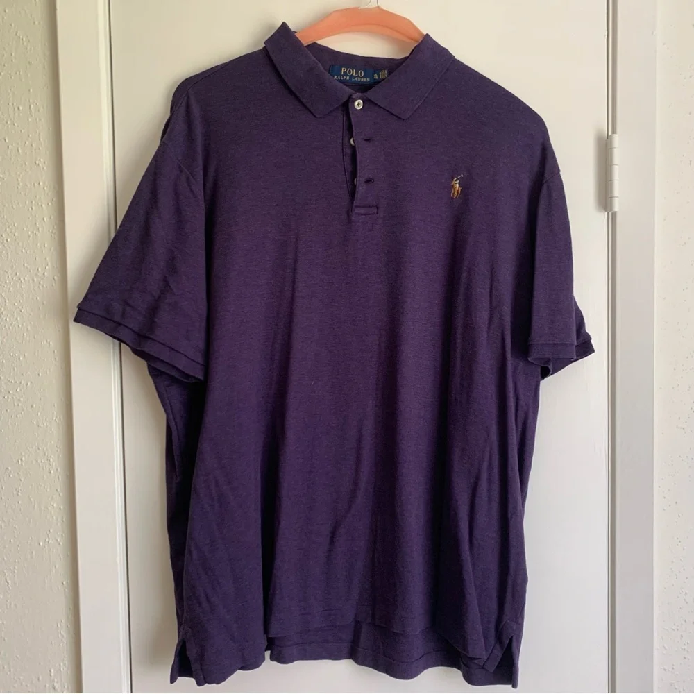 Polo by Ralph Lauren Men's Deep Purple Polo Shirt - Picture 2 of 6